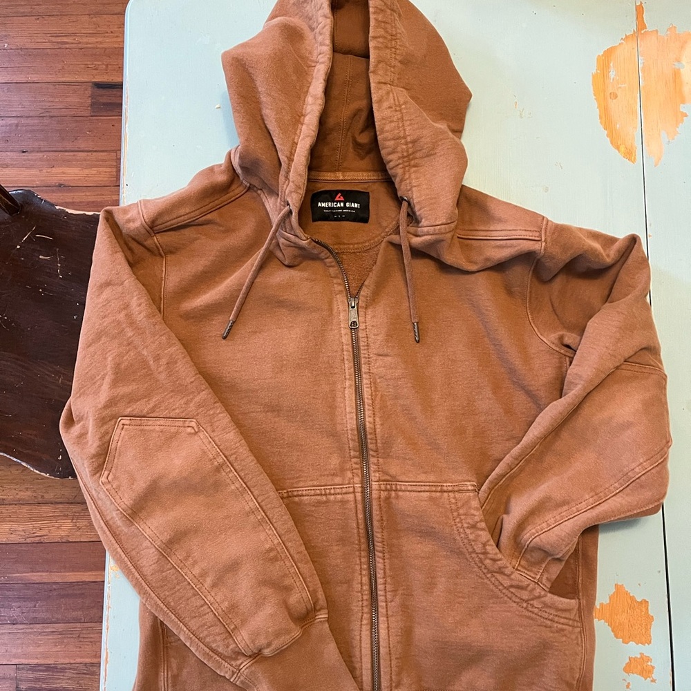 American Giant Men's Brown Hoodie “Classic Full Zip”